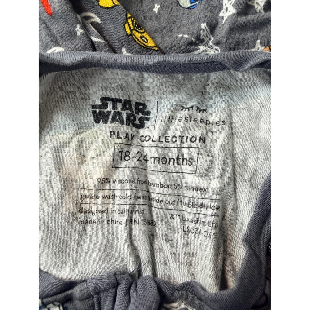 Little Sleepies Romper Unisex 18-24M Gray Star Wars Play Collection Bamboo Zip - Picture 3 of 3